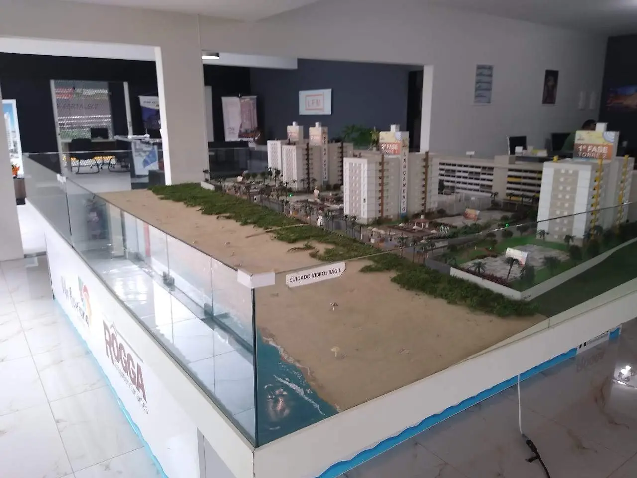 Vista geral de maquete de empreendimento residencial